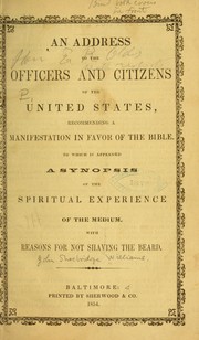 Cover of: An address to the officers and citizens of the United States | John Shoebridge Williams