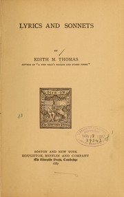 Cover of: Lyrics and sonnets by Edith Matilda Thomas