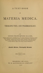 Cover of: A text-book of materia medica, therapeutics, and pharmacology.