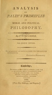 Cover of: Analysis of Paley's Principles of moral and political philosophy by Charles Valentine Le Grice