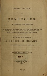 Cover of: Moral sayings of Confucius by Confucius