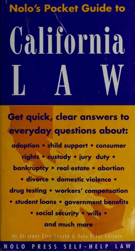 Nolo S Pocket Guide To California Law 1993 Edition Open Library