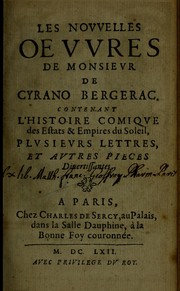 Cover of: Les novvelles oeuvres de Monsieur de Cyrano Bergerac by Cyrano de Bergerac