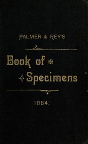 Cover of: New specimen book. by Palmer & Rey (San Francisco, Calif.)