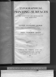 Typographical printing-surfaces by Lucien Alphonse Legros