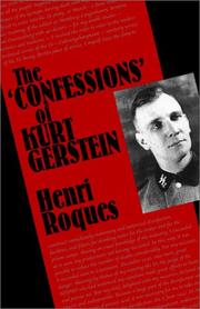 Cover of: The ' confessions' of Kurt Gerstein by Henri Roques