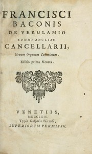 Cover of: Novum organum scientiarum