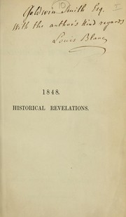 Cover of: 1848, historical revelations: inscribed to Lord Normanby