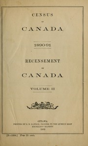 Cover of: Census of Canada. 1890-91 by Canada. Dept. of Agriculture