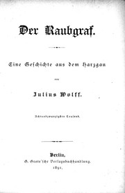 Cover of: Der Raubgraf by von Julius Wolff.