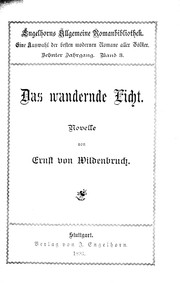 Cover of: Das wandernde Licht: Novelle