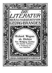 Cover of: Richard Wagner als Dichter by Wolfgang Golther.