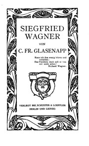 Cover of: Siegfried Wagner