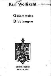 Cover of: Gesammelte Dichtungen by Karl Wolfskehl