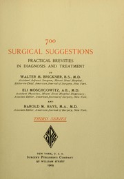 700 surgical suggestions by Walter M. Brickner