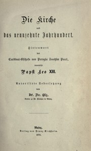 Cover of: Die Kirche und das neunzehnte Jahrhundert