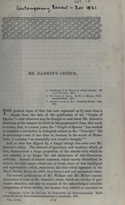 Cover of: Mr. Darwin's critics