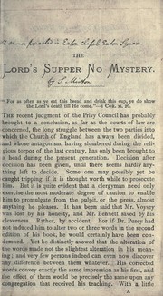 Cover of: The Lord's Supper no mystery