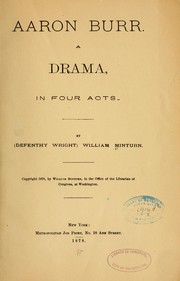 Cover of: Aaron Burr. by William Minturn