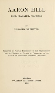 Cover of: Aaron Hill by Dorothy Brewster