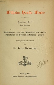 Cover of: Werke by Wilhelm Hauff