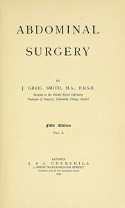 Cover of: Abdominal surgery by James Greig Smith