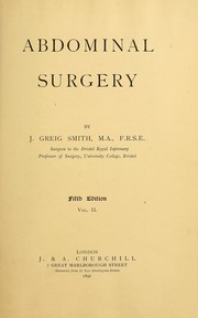Cover of: Abdominal surgery