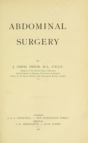 Cover of: Abdominal surgery
