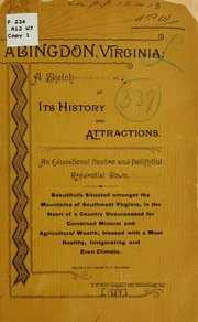 Cover of: Abingdon, Virginia: a sketch of its history and attractions ... by Arthur P. Wilmer