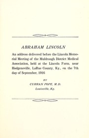 Cover of: Abraham Lincoln by Curran Pope