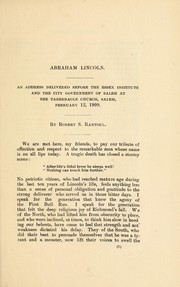 Cover of: Abraham Lincoln by Robert Rantoul