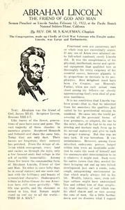 Cover of: Abraham Lincoln, the friend of God and man | M. S. Kaufman