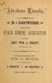 Cover of: "Abraham Lincoln" by Wm. L. Penny