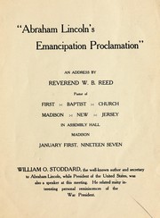 Cover of: "Abraham Lincoln's Emancipation Proclamation" by William Bird Reed