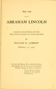 Cover of: Abraham Lincoln by William H. Lambert