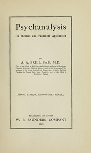 Cover of: Psychanalysis, its theories and practical application.