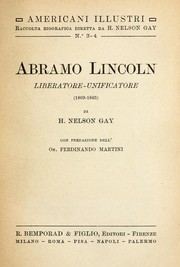 Cover of: Abramo Lincoln, liberatore-unificatore (1809-1865)