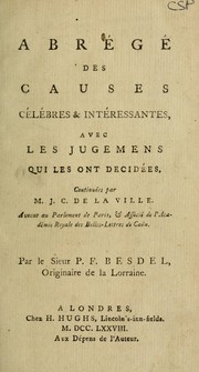 Cover of: Abrégé des causes célébres et intéressantes: avec les jugemens qui les ont décidées