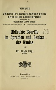 Cover of: Abstrakte Begriffe im Sprechen und Denken des Kindes