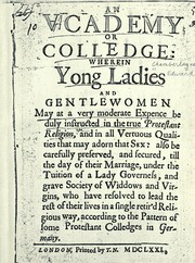 Front cover of An academy or colledge by Unknown