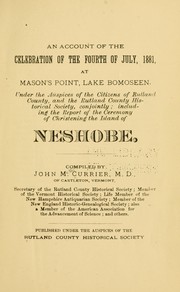 Cover of: An account of the celebration of the Fourth of July, 1881 by John McNab Currier