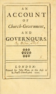 Cover of: An Account of church government and governours