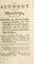 Cover of: An Account of a manuscript entitul'd Destruction the certain consequence of division ... written at the desire of Robert Walpole ... with aspersions on the author of The defection etc