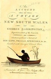 Cover of: An account of a voyage to New South Wales by Barrington, George