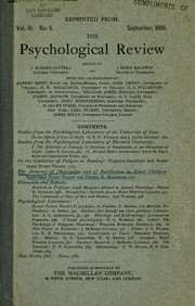 Cover of: The accuracy of observation and of recollection in school children. by Shepherd Ivory Franz