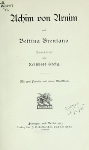 Cover of: Achim von Arnim by Reinhold Steig