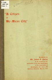 Cover of: "A citizen of no mean city."