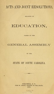 Cover of: Acts and joint resolutions by South Carolina