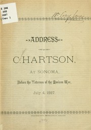Cover of: Address by C. Hartson, at Sonoma by Chancellor Hartson