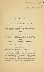 Cover of: Address by the Hon. Chauncey M. Depew